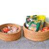 Rattan Basket With Lid, Lidded Wicker Storage Basket for Organizing,