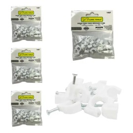 Grapa Para Cable Redondo 8mm Color Blanco 100 Pzs                                                                                                     