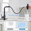 OWOFAN Kitchen Faucet with Pull Down Sprayer Black Waterfall Single