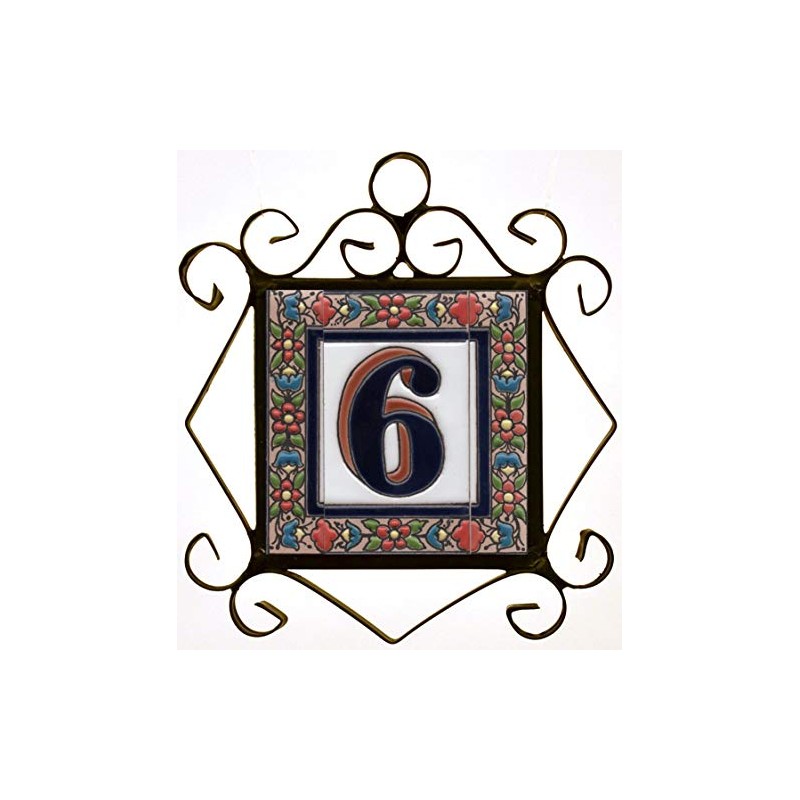 House Numbers Ceramic Tile Numbers and Letters Red Blue Green