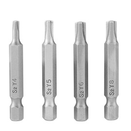 Screwdriver Bits, 4Pcs Alloy Steel Triangle-Shaped Y Type 1/4 Hex Shaft Strong Magnetic Screwdriver Screw Tool Security Screwdriver Drill
