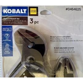 Kobalt 3-Piece Assorted Pliers Set + Adjustable Wrench – Model #55755