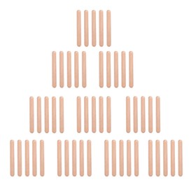 Wooden Dowel Pins, Hardwood Dowels Wood Plugs, Round Fluted Wooden Craft Dowel Pins Rods, M6*50mm Hard Wood Grooved Plugs for Woodworking Carpentry, Craft, DIY, Craft Projects (50Pcs)