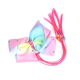 SAFIGLE Rainbow Hair Ring for Colorful Bowknot Fake Braid Hair Tie Headwear Creative Rainbow Design for Everyday Wear present for Friends