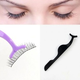 ( ) Round type eyelash attachment tweezers x 10 (color random) / ( )라운드 형식 속눈썹 부착 집게 핀셋 X10개 (색상랜덤)
