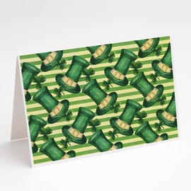 Caroline's Treasures Watercolor St Patrick's Day Leprechan Hat Greeting Cards and Envelopes Pack of 8