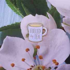 Metal Brooches Fueled By Tea Enamel Lapel Pin Cartoon Coffee Cup Milk Enamel Badge Collar Brooch Pin Clothes Jewelry Decor