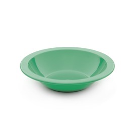 Harfield Green 400ml Rimmed Bowls - Pack of 10 Reusable Virtually Unbreakable Dishwasher Safe Polycarbonate Plastic