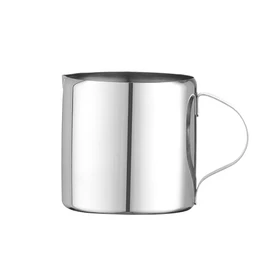 HENDI Milk Jug, Straight Design, with Solid Handle, Cream Jug, Small Milk Jug, Frothing Jug, Cream Jug, 250 ml, Diameter 70 x (H) 70 mm, Stainless Steel