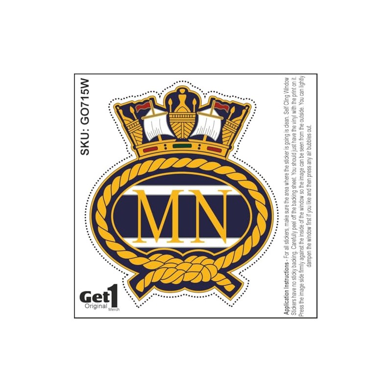 Merchant Navy Car Sticker - for Exterior or Interior Window