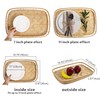 PEMAR Set of 6 Bamboo Wicker Serving Trays for Foods