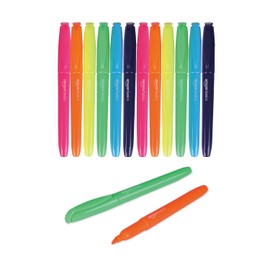 AmazonBasics, Punta de cincel, marcadores de tinta fluorescente , Variados, Paquete de 12