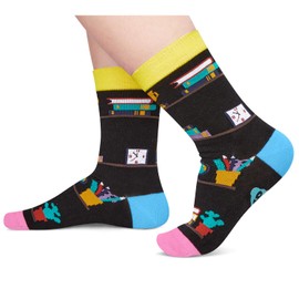 HAPPYPOP Book Lover Gifts for Kids - Funny Reading Socks for Boys Girls, Stocking Stuffers for Young Readers