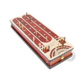 House of Cribbage - Tabla de cortar continua, madera de arce y cajones laterales 4 pistas con lugar para marcar los juegos ganados                    