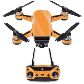 MightySkins Glossy Glitter Skin for DJI Spark Drone & Controller - Orange | Protective, Durable High-Gloss Glitter Finish | Easy to Apply, Remove, and Change Styles | Made in The USA