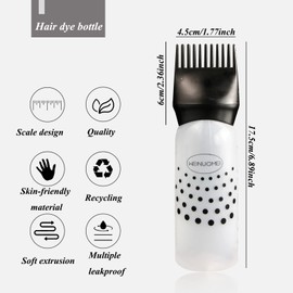 3 Pieces Applicator Bottle Hair Dye Bottle Root Comb Applicator Bottles Hair Dye Bottles Salon Hair Dye for Hair Dye Colouring Scalp Treatment Essential