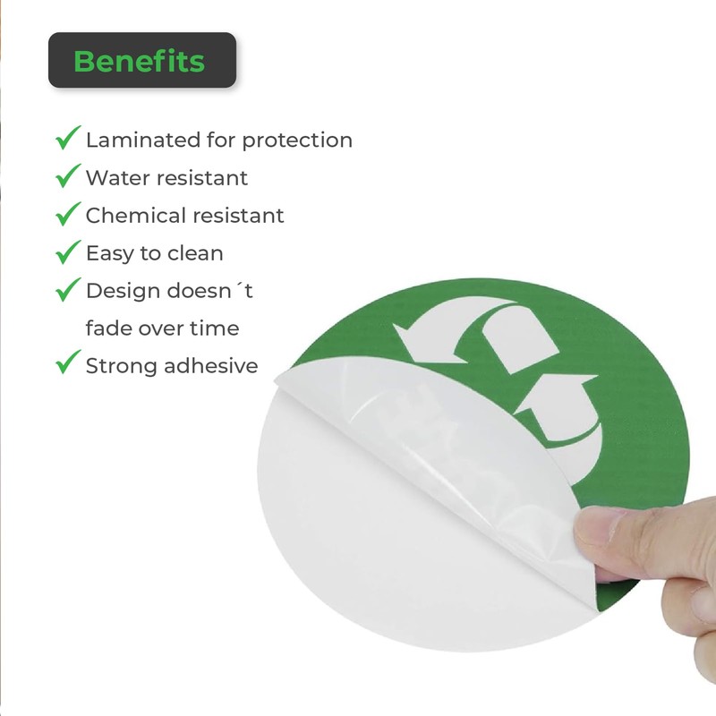 4 Pack Recycle Sticker for Trash Can,Sukh Large Sign Garbage