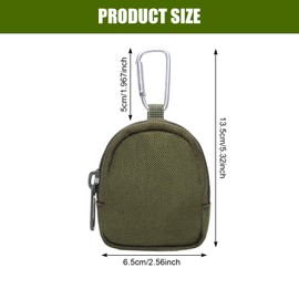 Coin Purse, Mini Purse, Coin Purse with Zip, Waterproof Round Coin Bag with Carabiner, Key Pocket, Change Purse, Coin Purse, Small Organiser Pockets