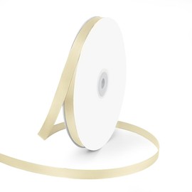 3/8" Wide x 100 Yards Single Face Polyester Satin Ribbon, Satin Ribbon for Crafts, Gift, Hair Bows, Wedding Party Decoration, Bow Making & Other Projects (Ivory)
