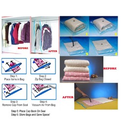 50x Large Size 28''x20'' New Improved Extra Strength Double Lock Valve System Vacuum Storage Bags/Space Saver Compressed Bag (70cmx50cm)
