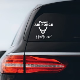 Proud Air Force Girlfriend Sticker Decal Notebook Car Laptop 6" x 6" (White)