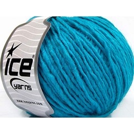 Turquoise Blue Wool Cord - Wool, Acrylic Blend Yarn, 50 Gram 109 Yards