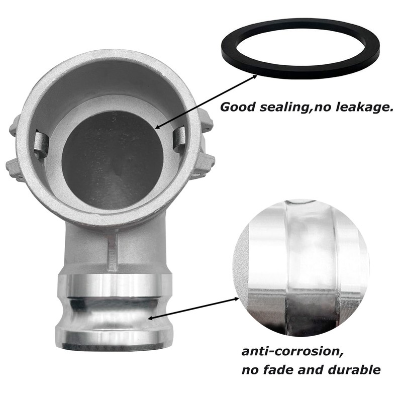 SAFBY Aluminum Type DA Camlock Fitting, 90° Elbow, 3" Female