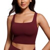 CRZ YOGA Butterluxe Womens Square Neck Longline Sports Bra -