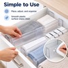 4-Pack Adjustable Drawer Dividers - Clear Expandable Organizers for Drawers,
