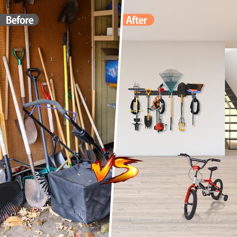Garage Tool Organizer Wall Mount, 48 Inch Adjustable Garage Tool