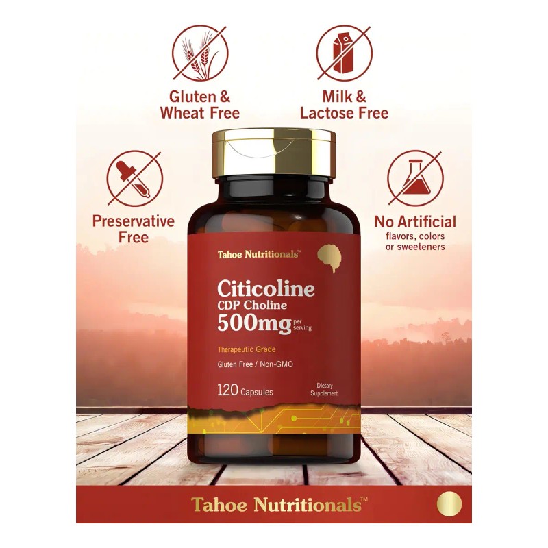 Tahoe Nutritionals Suplemento Citicolina 500 120 Cápsulas Cdp Colina Grado