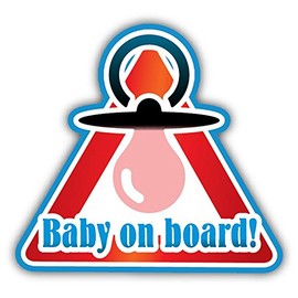 Zirni Baby On Board Nipple Cartoon Warning Sign Sticker Decal Design