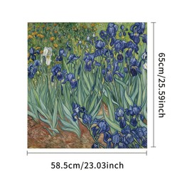 Tomhong 2D Flat Irises Flower Dishwasher Magnetic Cover 23x26 Inch Universal Panel Decal Artistic Kitchen Appliance Magnet for Dishwasher Fridge Home Office Decor