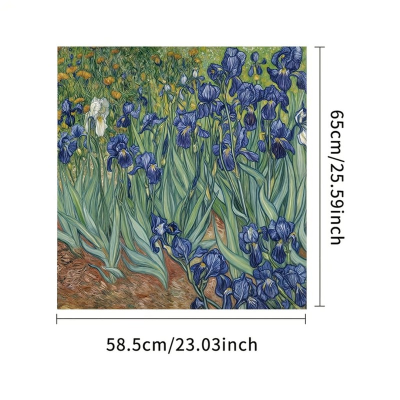 Tomhong 2D Flat Irises Flower Dishwasher Magnetic Cover 23x26 Inch