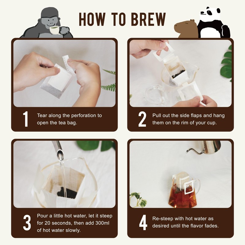 Fonming Tea Osmanthus Oolong Tea Quick Brew Drip Bags (hanging