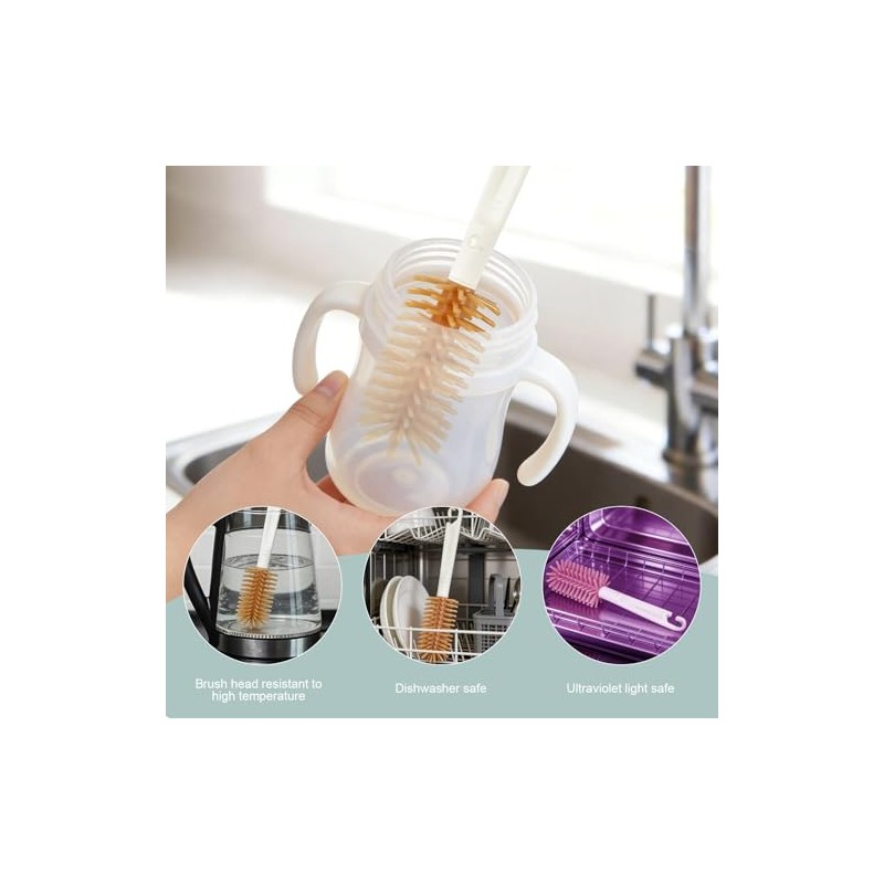 6 in 1 Baby Bottle Brush Set Portable Storage Container