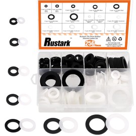 Rustark 256Pcs Plumbing Rubber Washers Silicone Gasket Flat O Ring Washer Assortment Kit Faucet Shower Head Washers for Garden Hose Sink Faucet Repair and Replacement