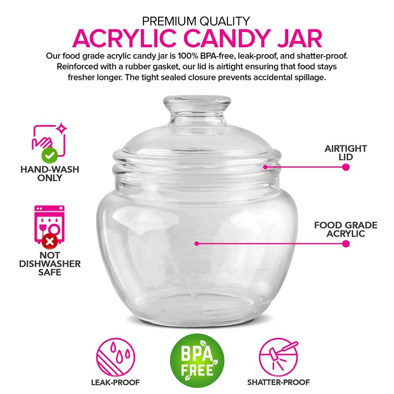 Modern Innovations 40 oz Candy & Cookie Jar with Lid,