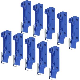 WITTKOWARE Pack of 10 Mounting Brackets for 35 mm DIN Rail, 2 x M4 Thread, Blue