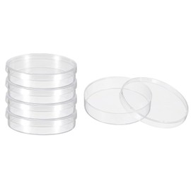 PATIKIL 60mm Plastic Petri Dishes with Lid, 5 Pcs Petri Plates Tissue Culture Plate for Lab Science Experiment, Clear