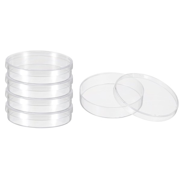 PATIKIL 60mm Plastic Petri Dishes with Lid, 5 Pcs Petri