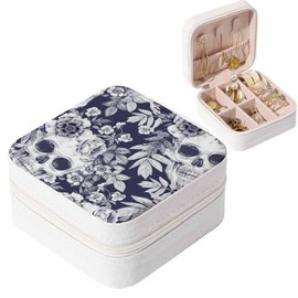 Anegefu Jewelry Box,Garden Flowers and Skull Wreath,Best Presents For Daughter Girlfriend Mom Presents For Her