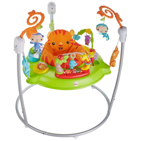 Fisher-Price Baby Bouncer Tiger Time Jumperoo Musical Activity Center with