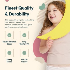 Feathers Girls and Toddler Undershirts - Kids Camisoles - Super Soft Cotton Rose