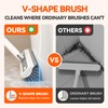 3-in-1 Floor Scrub Brush with 55” Long Handle, V-Shape &