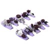 Handmade Coffin Press on Nails Purple Fake Nails with 3D