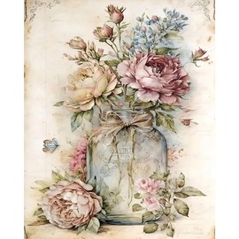 JATOK Paint by Numbers Adults, Paint by Numbers, DIY Flower with Brushes and Acrylic Paints, Hand Painted Oil Painting Canvas for Home Decor, Without Frame (40 x 50 cm)