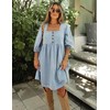 Skirt BL Denim Dress for Women Square Neck Jean Dress