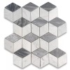 Stone Center Online C34K7XH Carrara White Gray Marble 3D Cube
