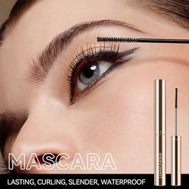Mascara Ultra-Fine Lengthening Waterproof Quick-Dry, Brown | Ultimate Length & Volume for Sensitive Eyes, Smudge-Proof